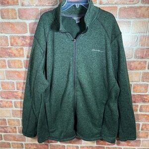 Eddie Bauer Men's zip up fleece Jacket size 2XL